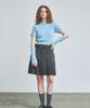 KNITTED (W) Hairy Fur Cable Crop Knit Sky