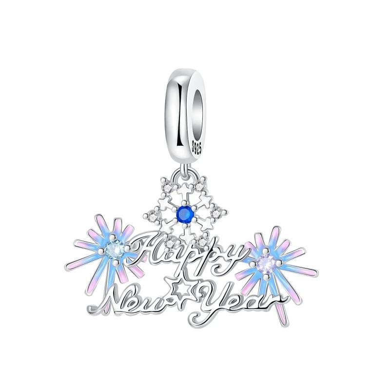 925 Silver Christmas Charm Santa Claus Reindeer Snowflake Bead for DIY Bracelet Jewelry Gift