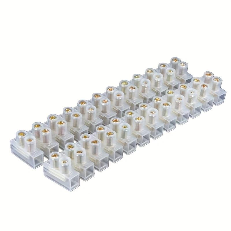 2Pcs 12 Way Barrier Screw Terminal Block Wire Connector Strip