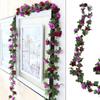 2.5M Artificial Flower Garland Realistic UV Resistant Faux Flower Rattan Vine Wedding Party Hanging Simulation Bloom Decoration