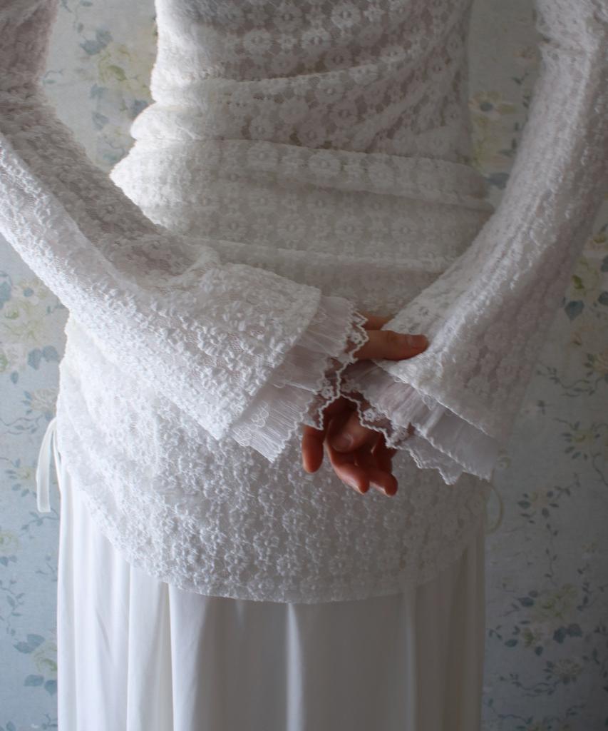 Rubati Alina Antique Lace Shirred Maxi Skirt_Ivory