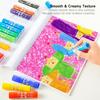 Shuttle Art Tempera Crayons Tempera Paint Perfect for and A great gift for children and a perfect 15-Color Set Water-Washable Sticks, Retractable,