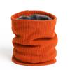 Solid Color New Style With Thick Velvet Scarf Men's Winter Knitted Yarn Elastic Warm Cover Striped Neck Women's