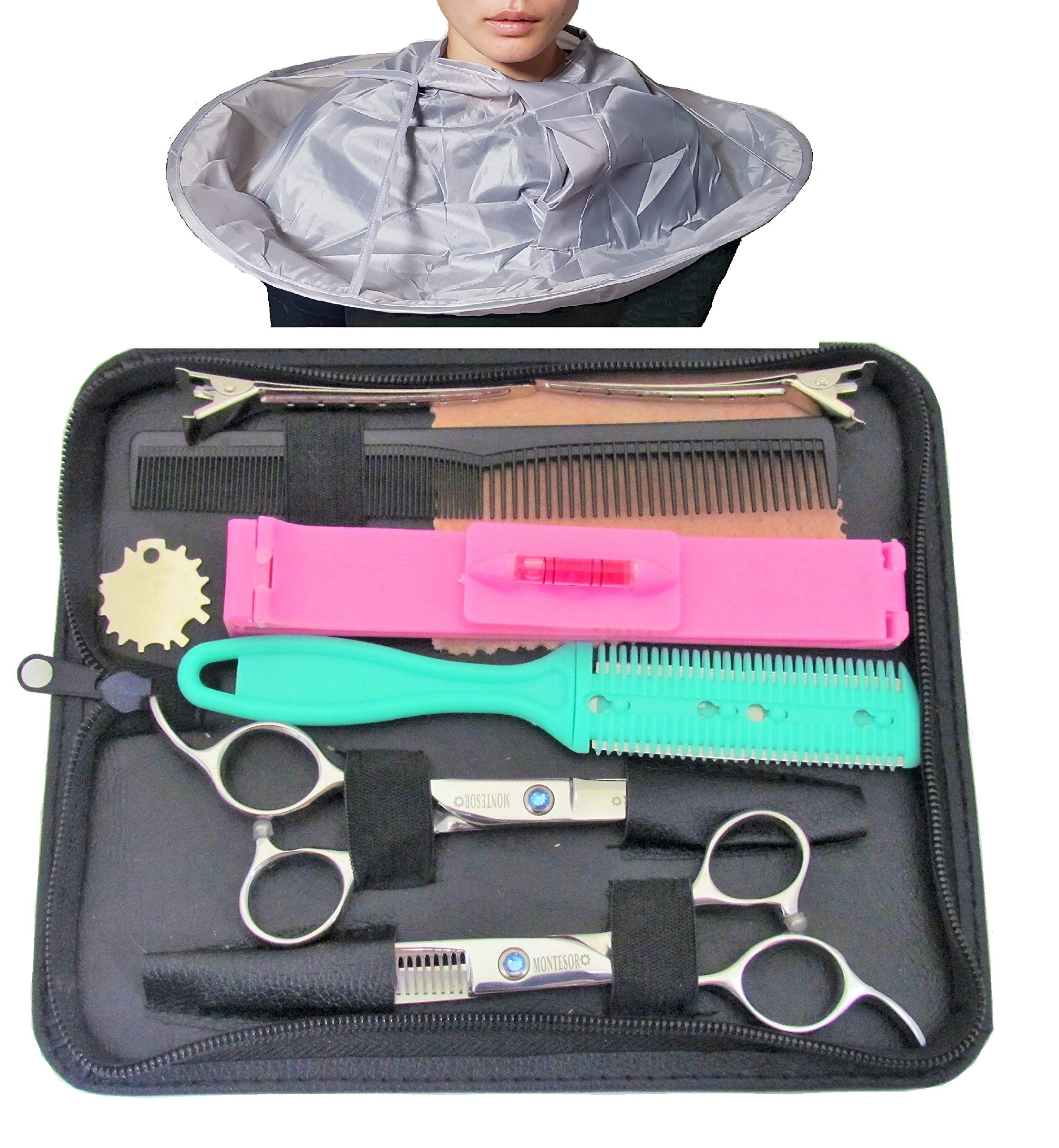 

montesoro люди материал для стрижки волос, который ножницы филировочная накидка [Только для левшей] 11 предметов ножницы, филировочные, для самостоятельной стрижки, высококачественные