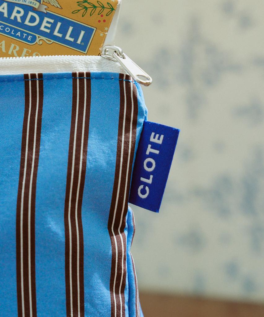 Clote Standing Pouch - Striped Dark Blue