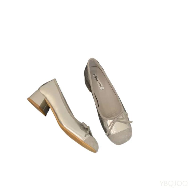 Ladies New Mary Jane Flats Retro Ballet Red Single Shoes Bow Shaped Elegant Women's Shoes Light Comfortable Flat Mujer