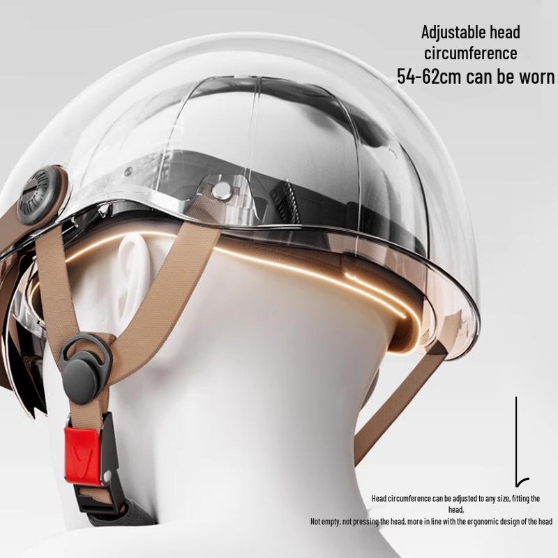 Certified Unisex Electric Vehicle Helmet - Lightweight, Sun-Protective, All-Season Motorcycle Half Helmet for Adults