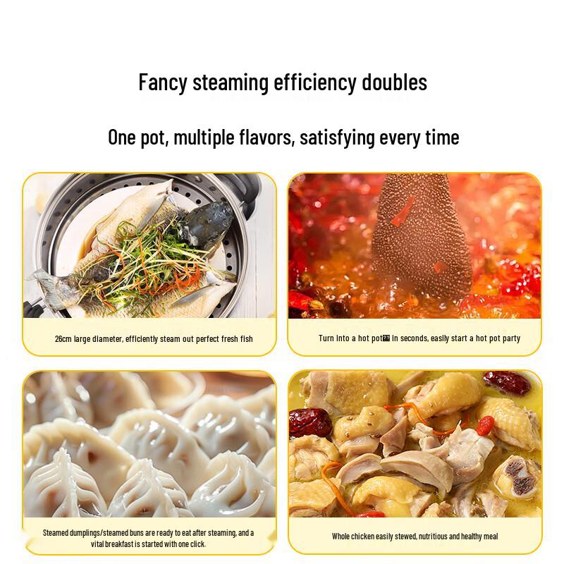 Midea Stainless Steel 3-Tier Steamer Pot