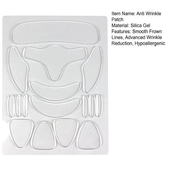 1 sett Anti-rynkeplaster for ansikt pannen Gjenbrukbare silikonlapper Over natten ansiktsplaster for å glatte ut rynker Kråkeføtter Hypoallergenisk