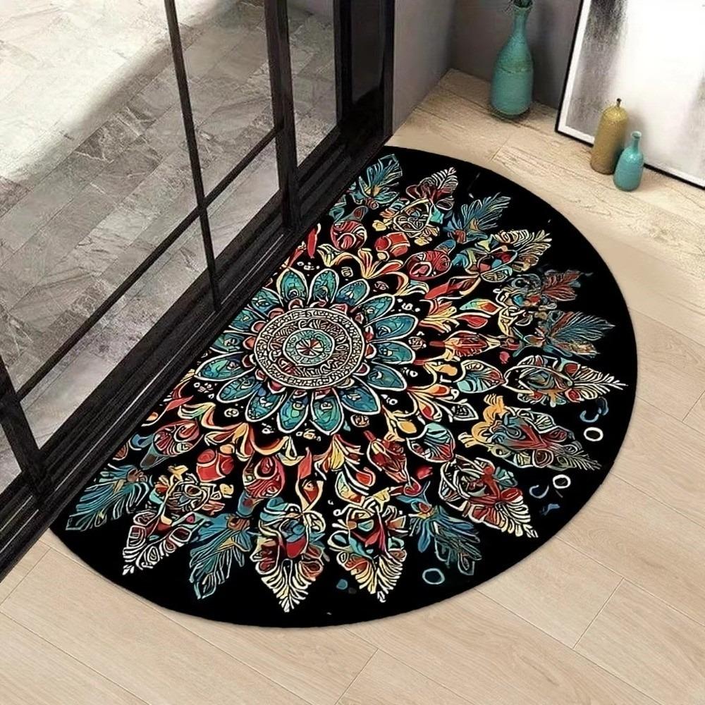 Semi-Circular Doormat Silicone Backing Floor Mat New Welcome Mat  Porch Accessories