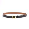 Smooth Buckle Women's Genuine Leather Belt Two-color Dual-purpose Versatile Decorative Jeans Trousers Cowhide Belt Women's Belt