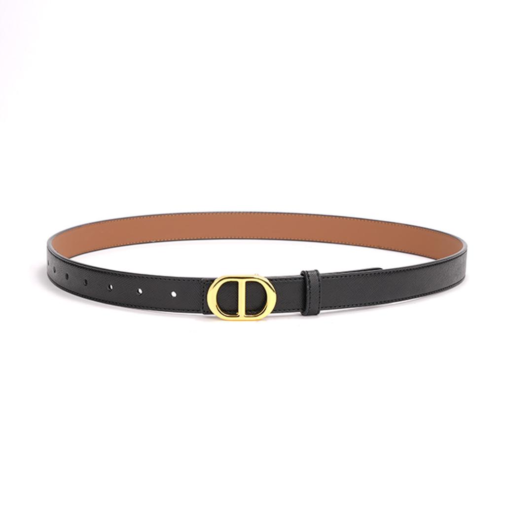 Smooth Buckle Women's Genuine Leather Belt Two-color Dual-purpose Versatile Decorative Jeans Trousers Cowhide Belt Women's Belt