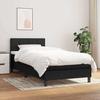 Bed with Mattress - Exclusive House - 90x190 Cm - Adjustable Headboard - Black - Polyester Fabric
