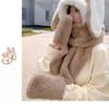 Thicken Plush Scarf Hat Gloves Set Keep Warm Plush Scarf Cute Hooded Scarf  Women Girls