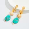 Retro Luxury CCB Pendant Dangle Earrings Irregular Design Drop Ear Jewelry  Daily Wear
