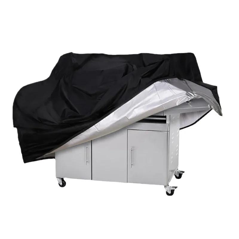 Black Waterproof BBQ Cover Outdoor Barbecue Protection Heavy Duty Anti Dust Rain Barbeque Gas Grill Protective Cover SKFJ001