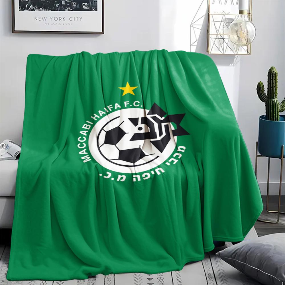 1Pc Maccabi-Haifa Print Flannel Blanket, High quality Comfortable for All Seasons, Home Decor, Warmth and Comfort, Perfect for Gifts