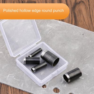 5 pezzi Set di utensili per punzonatura in pelle, taglierina per fori rotondi, utensile per punzonatura in pelle per cintura in pelle, cinturino per orologio