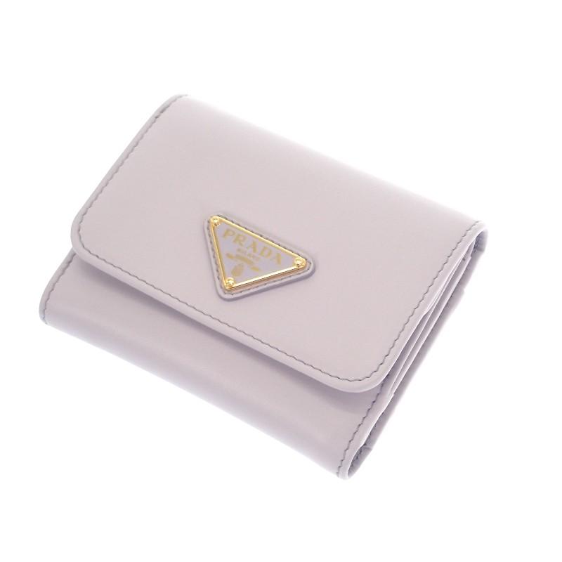 Prada 1MH043_2CNP_F0230 Dreifach gefaltete Geldbörse lila/Glycine Kalbsleder Damen