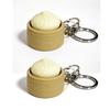 Simulation Bun Keyboard Clicker Keychain Mini Steamed Bun Stress Relief Sensory Fidget Toys for Autism ADHD Decompression Toy
