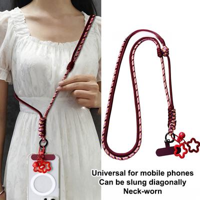 Geflochtenes Handy-Lanyard Lang Crossbody Schultergurt Verstellbar Outdoor-Sport Bergseil Anti-Verlust Hals-Handyband