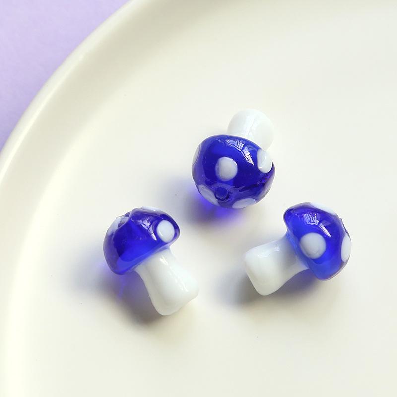 Colorful Cartoon Mushroom Glass Bead Pendants for DIY Jewelry Making - Earrings, Necklaces, and Accessories