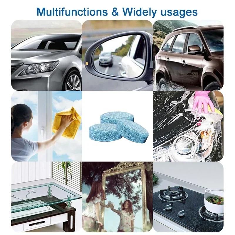 100/2Pcs Car Vehicle Windshield Solid Soap Piece Window Glass Washing Cleaning Paint Protective Foil Effervescent Tablet Wash