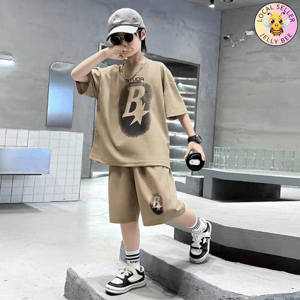 

Boys fashionable short sleeved suit casual T-shirt 140