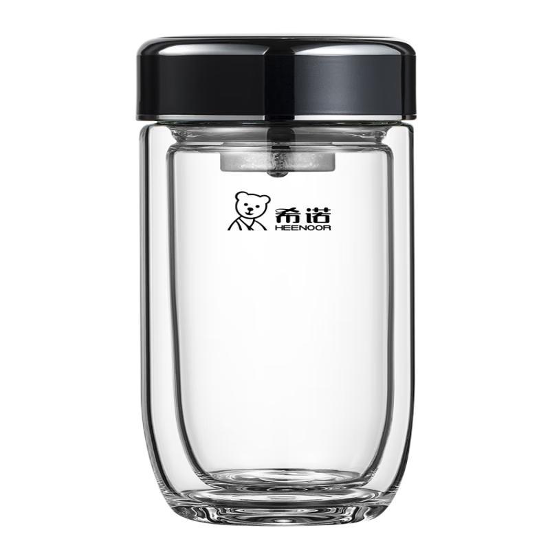Heenoor XN-1917 Double-Wall Insulated Glass Travel Mug