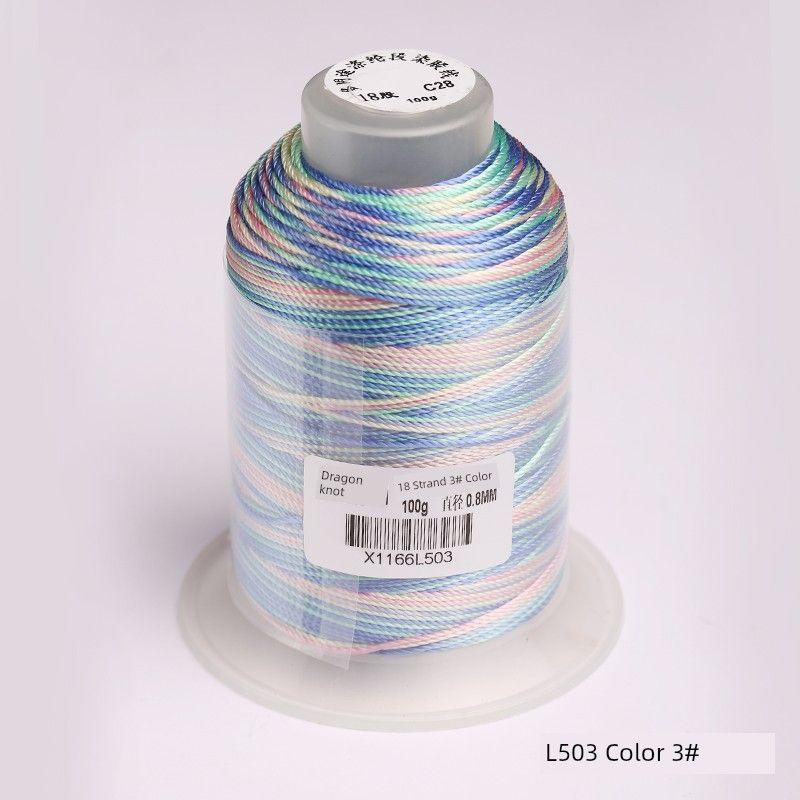 

Узел Дракона Новая 18-прядная секционно окрашенная нить DIY ремешок для переноски ювелирный браслет ожерелье диаметр 0,8 мм ручной работы не выцветает L503 Color 3#