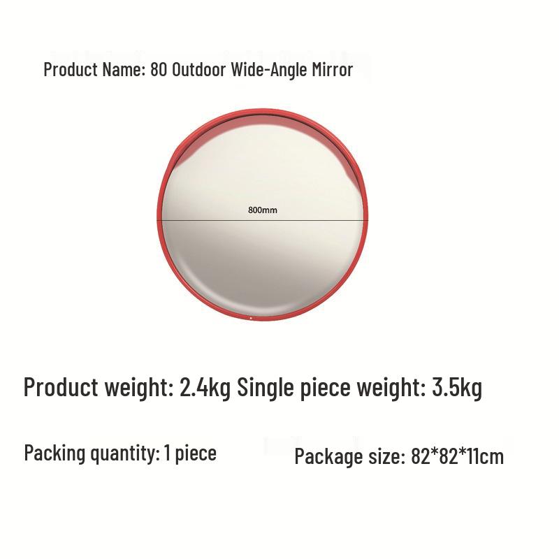 80cm Outdoor Traffic Convex Mirror for Parking Lots and Highways
