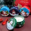Christmas Scented Candle Jar with Lids Rustic Farmhouse Style Round Candle Containers Metal Construction for Holiday Decor Gifts