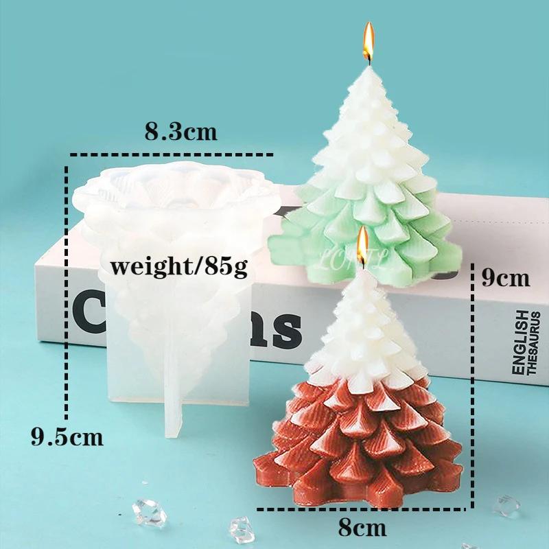 3D Christmas Tree Silicone Molds DIY Christmas Tree Scented Candle Soap Gypsum Crafts Resin Mold Christmas Gift Making Tools