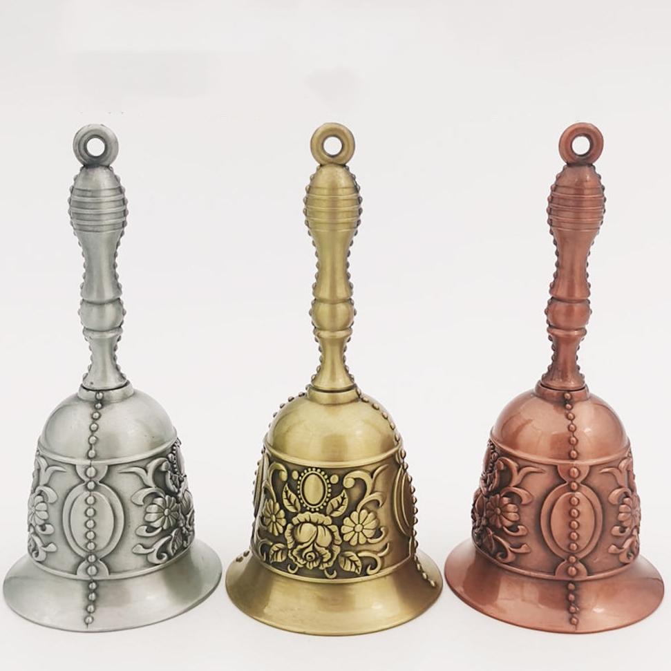 Retro-Handrufglocke, Mehrzweckglocken für Handwerk, Hochzeitsdekoration, Alarm, Schule, Kirche, Klassenzimmer, Bar, Hotel, Vintage-Glocke