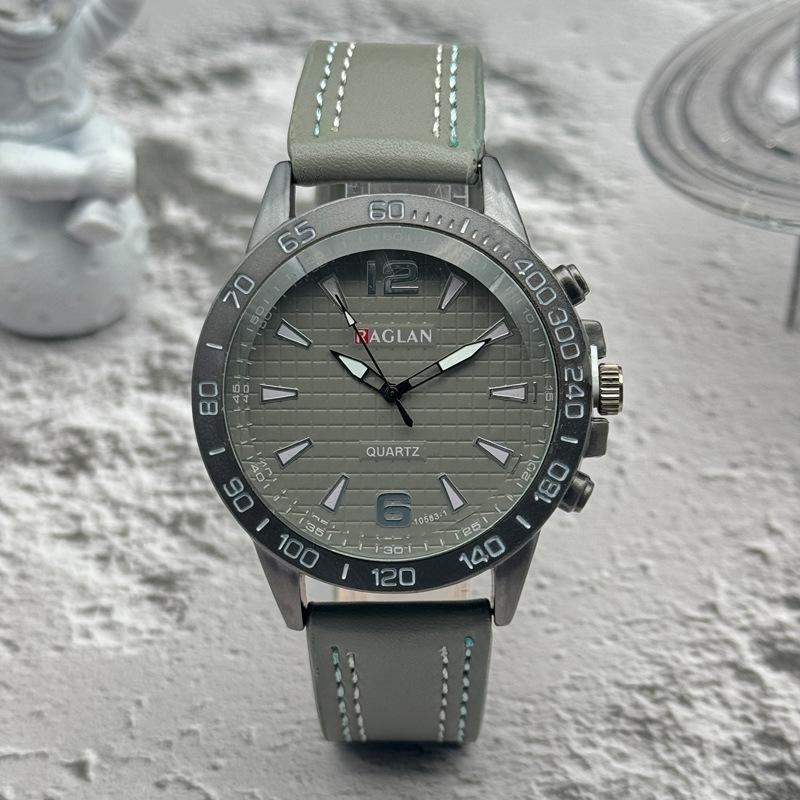 

JYL Men s Watch Casual Business Large Dial Leather Strap Silver Фіолетовий