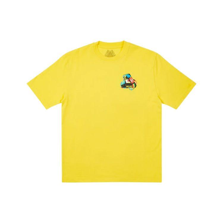 Palace National Flag Triangle Print Short Sleeve T-Shirt Unisex Tops Yellow P20TS092