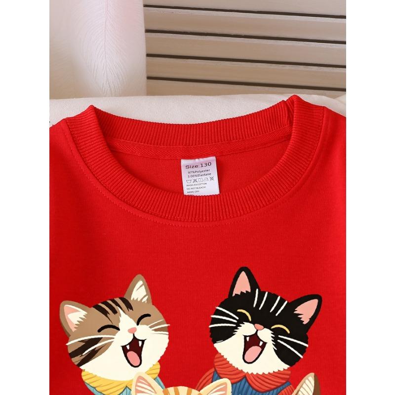 Tailles européennes Filles Halloween Manches Longues Col Rond Impression Amusante Haut Décontracté, Vêtements d'Automne pour Enfants, pour les Fêtes d'Halloween.