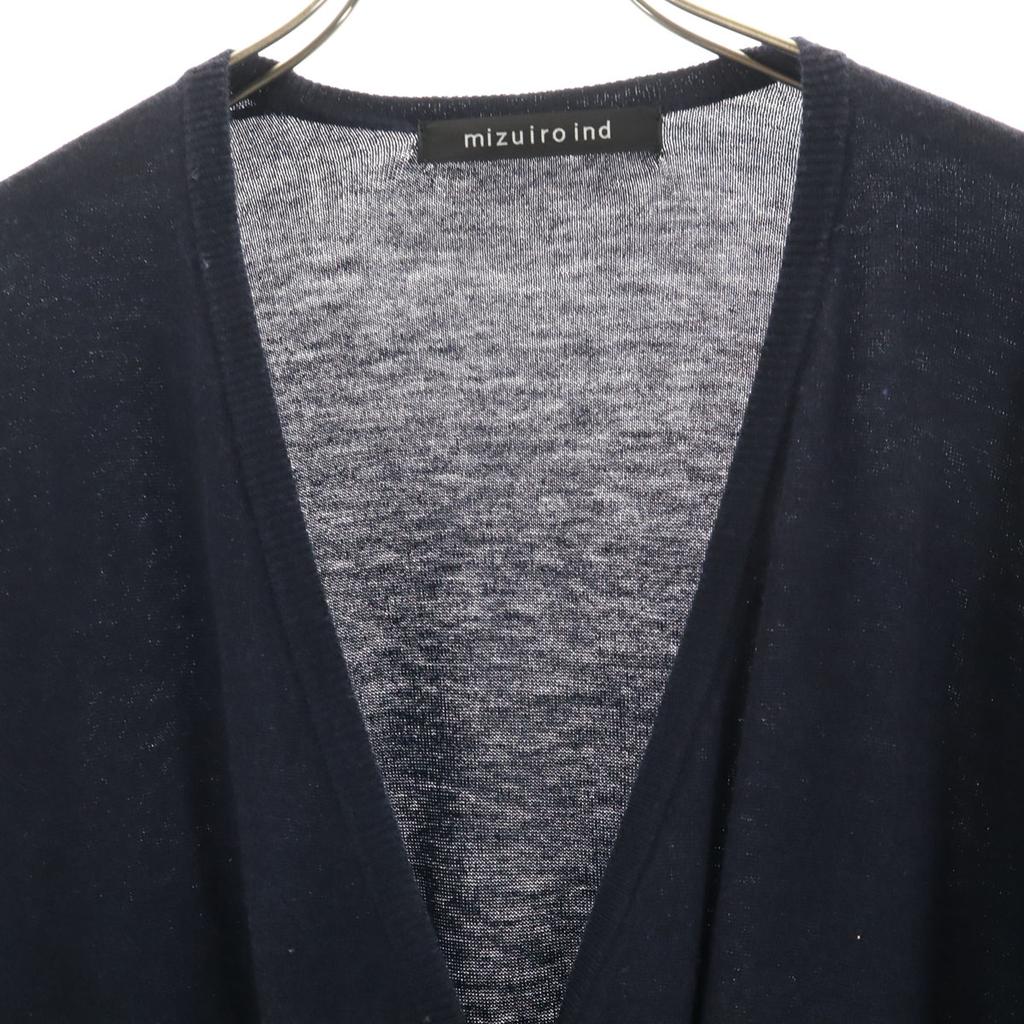 mizuiro ind Long sleeve V neck knit cardigan Navy Women Used