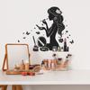 Self-adhesive Woman Makeup Silhouette Mirror Wall Stickers for Dressing Room Beauty Salon Home Decor