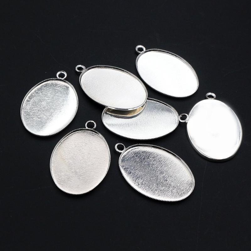 10x14mm 13x18mm 18x25mm  Copper Drop Style Tooth Cabochon Base Cameo Settings for DIY Necklace Jewelry Making Supplies