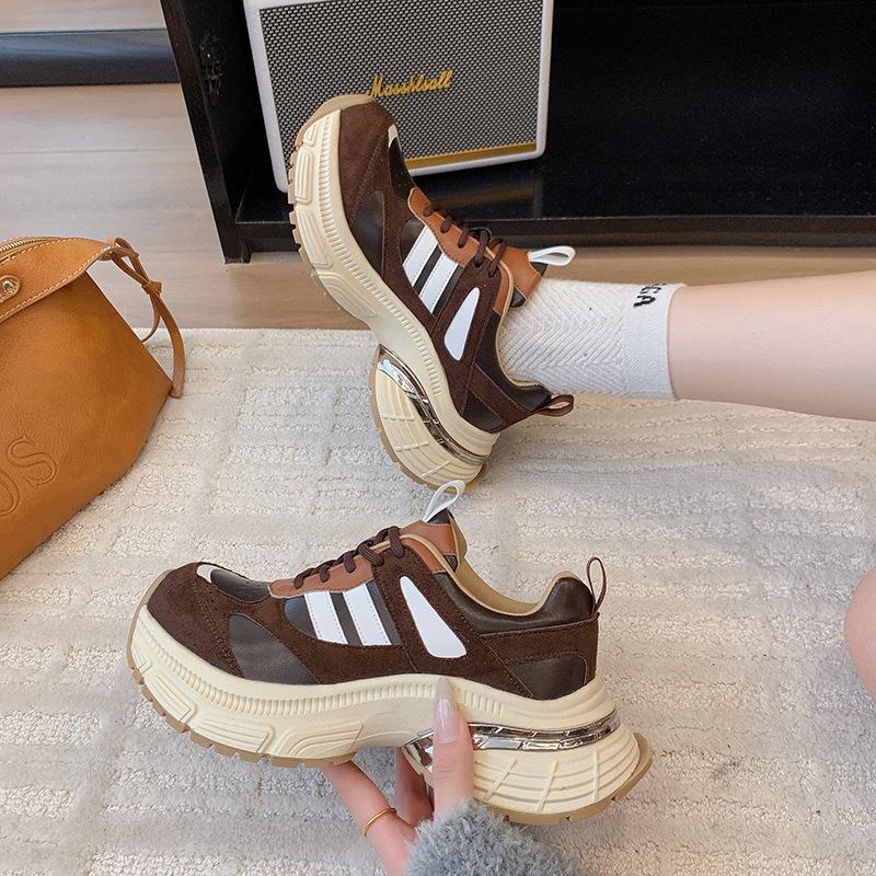 European Station Le Witch 2025 Autumn New European Lace-up Platform Dad Shoes Muffin Sole Casual Sports Shoes Women