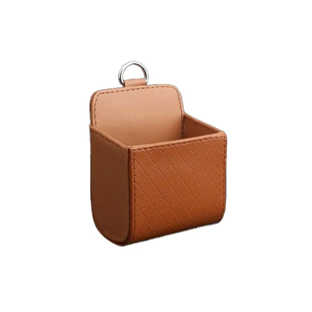 

Multi-functional Car Storage Box-Leather Hanging Pocket For Vent, Glasses,Fits Phone, Cigarettes, & Cards Car Accessories H6A9