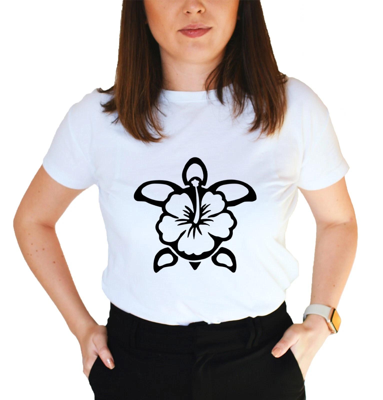 Unisex Slim Fit T-Shirt - Turtle Flower Original Summer Crewneck Slim Fit S