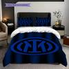 Biancheria da letto con sfondo stemma Inter Milan (1 * copripiumino + 2 * federa, senza nucleo) Set biancheria da letto Copripiumino e federa Regalo di Natale compleanno