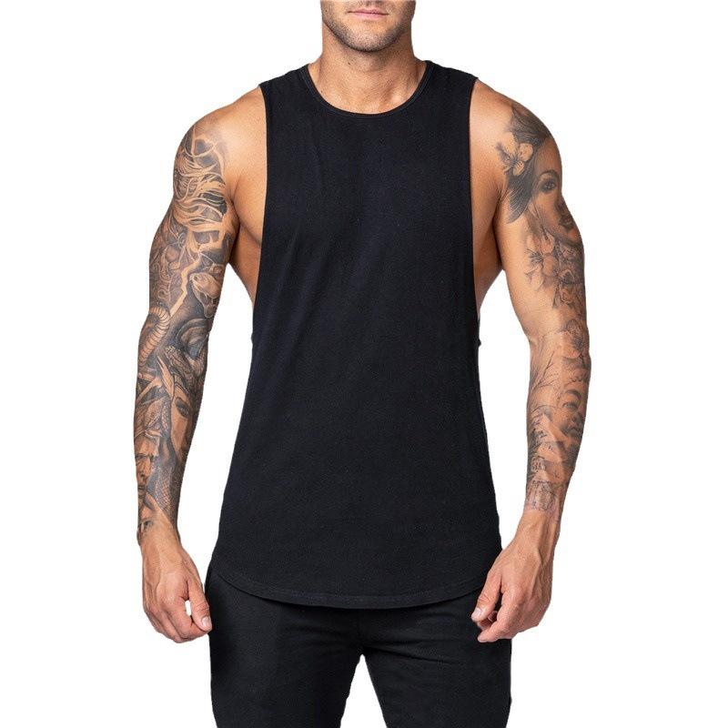 Men's Solid Color Loose Cotton Summer Singlet – Sleeveless Bodybuilding Fitness Vest