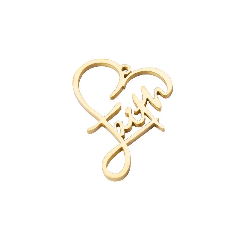 

«Креативное ожерелье с подвеской Faith в форме сердца из титановой стали с надписью на английском языке»