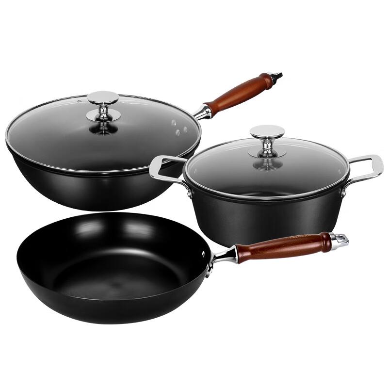VELOSAN Nitrided Wok & Beech Handle 3-Piece Set