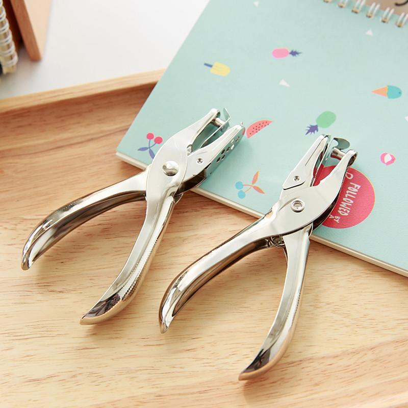 3/6mm Silver Metal Hole Punch Portable Handheld Single Hole Punch Pliers Office Binding Supplies Paper Plastic Hole Puncher