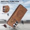For Samsung Galaxy S25+/S24+ Case Card Holder Kickstand Leather + TPU Phone Cover with Ring Holder