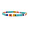 Boho Style Tila Bead Rainbow Braided Bracelet Couples Handmade Geometric Charm Jewelry